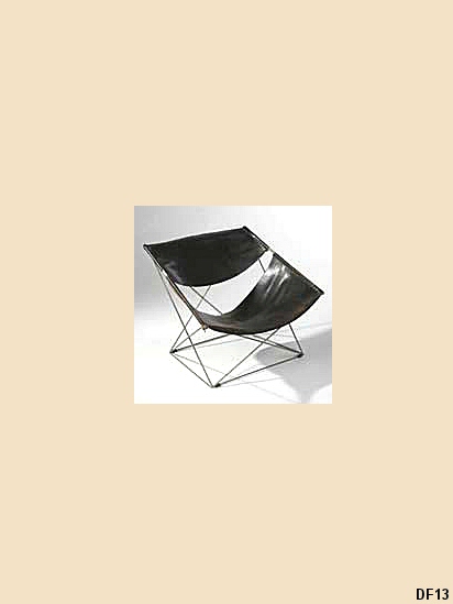 Loundge chair, modèle 675, date d'édition 1964, "ARTIFORT"; structure en tiges d'acier et en croûte de cuir noir