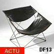 Loundge chair, modle 675, date d'dition 1964, "ARTIFORT"; structure en tiges d'acier et en crote de cuir noir