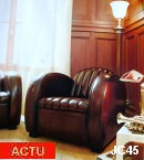 Paire de fauteuils club "ROADSTER", joli modle STREAMLINE vers 1930, coloris: gold, cognac, alezan, marron, chocolat.