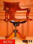 Fauteuil de bureau de type "amricain", vers 1920, trs beau modle de chez "STANDARD", pivotant et basculant, rglable en hauteur, chne massif.