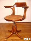 Fauteuil de bureau THONET vers 1930, bois courb, pied perroquet