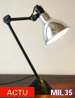 Lampe "GRAS"  poser, vers 1950, socle fonte, bras articul, rflecteur aluminium poli; parfait tat